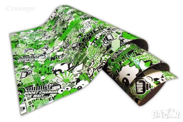 Стикер BOMB 150х50см JDM руло ЗЕЛЕН , снимка 2 - Аксесоари и консумативи - 30335545