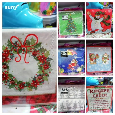 Коледни чинийки големи, коледни салфетки, чашки, торбички, кутийки, , снимка 2 - Декорация за дома - 42725962