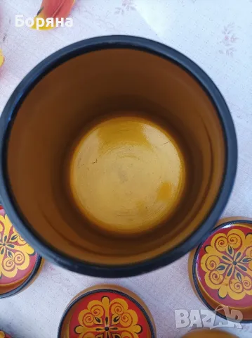 Красив голям буркан с шест купички руска хохлома, снимка 4 - Антикварни и старинни предмети - 49670274