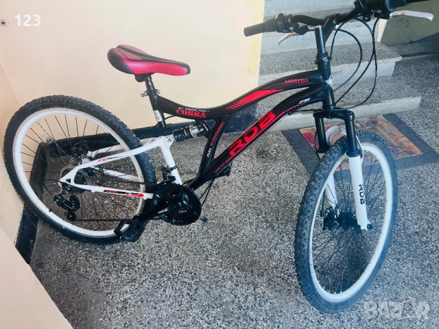 Велосипед RDB Coora, Full suspension, 26 гнча. Оборудвано Shimano, 21 скорости. Черен Червен (COBRA2, снимка 2 - Индустриална техника - 51667347
