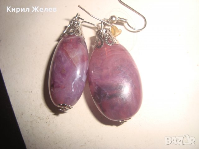 ВИНТИДЖ ВИОЛЕТОВИ КРАСИВИ ОБЕЦИ СИНТЕТИКА КАТАЛИН 18951, снимка 7 - Обеци - 31308585