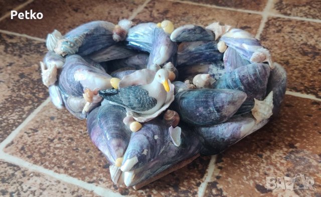 Свещник от миди във форма на сърце, снимка 2 - Декорация за дома - 36662839