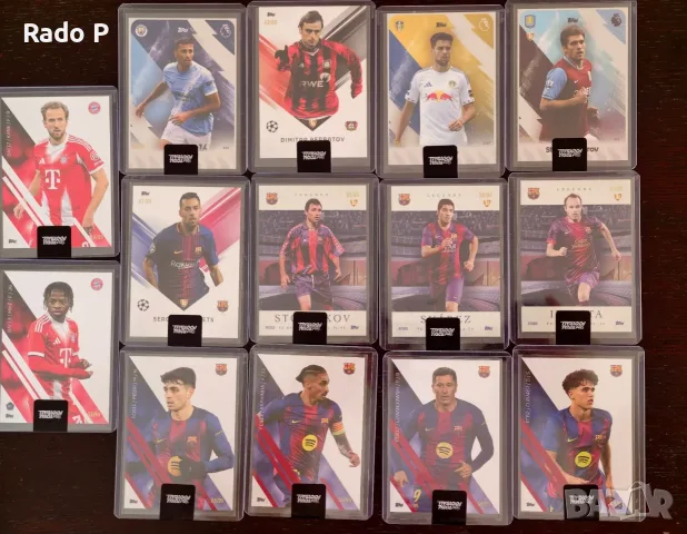 Футболни карти Topps /99 Barcelona, Bayern, Stoichkov, Berbatov, Messi, Yamal