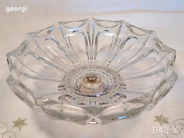 кристална фруктиера с посребрен пиедестал 7/3, снимка 2 - Аксесоари за кухня - 49812228