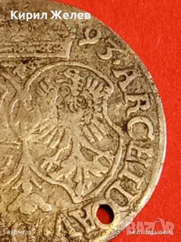 Сребърна монета 6 кройцера 1693г. Леополд първи Австрия уникат 52973, снимка 16 - Нумизматика и бонистика - 53092975