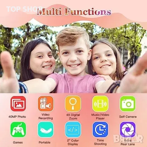 Нов Детски цифров фотоапарат за деца / 1080P HD Подарък 3-12год., снимка 7 - Конструктори - 49509492