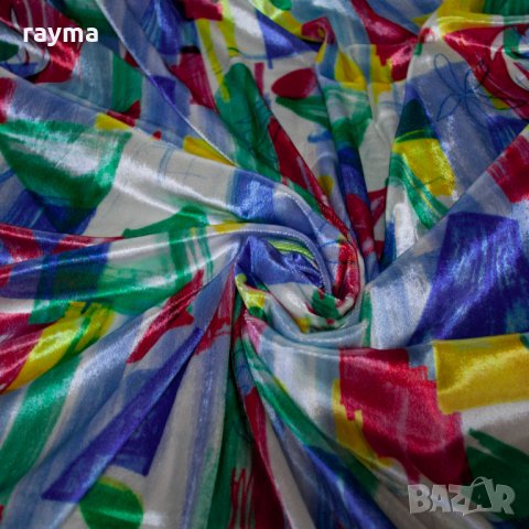 Плат италианско гладко еластично кадифе принт, снимка 5 - Платове и дамаски - 29761449