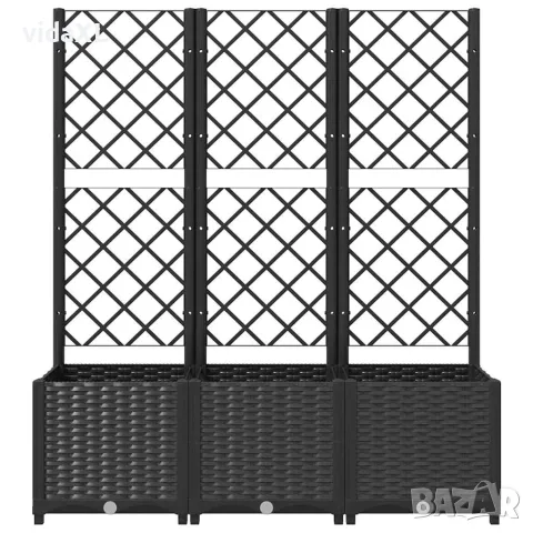 vidaXL Градинска саксия с решетка, черна, 120x40x136 см, полипропилен, снимка 5 - Саксии и кашпи - 56146769