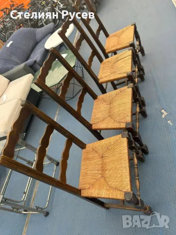 090 стол / столове  от масивно дърво (дърворезба) -цена 153 лв общо за 4 бр - здрави и масивни , вно, снимка 3 - Столове - 48370197