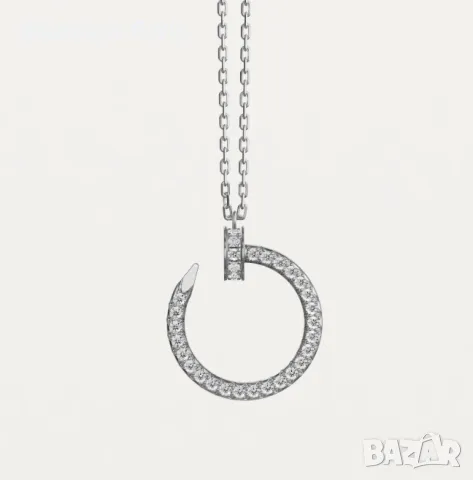 Cartier Juste un Clou колие с камъни мойсанити, снимка 2 - Колиета, медальони, синджири - 50040283