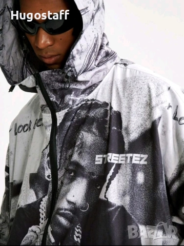 Ново яке овърсайз худи суитчър Водоустойчива ветровка качулка Л