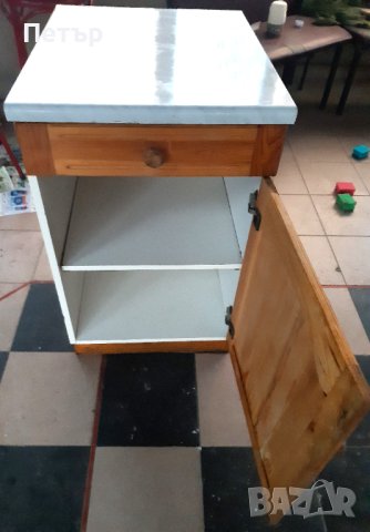 Единичен долен кухненски шкаф от чам с термоплот и,чекмедже и 2 прегради, снимка 2 - Шкафове - 44281435