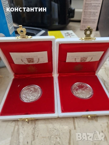 сребърни Ватикана 500 лири 1992г и 1995г UNC, снимка 2 - Нумизматика и бонистика - 53005558