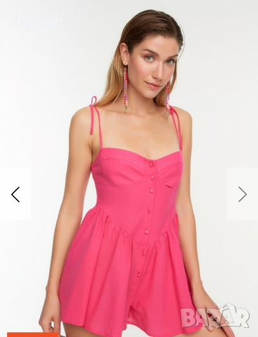  Нов Ленен дамски гащеризон Trendyol, снимка 7 - Гащеризони - 44553387