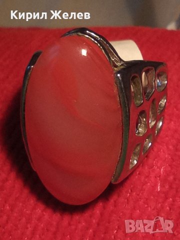 КРАСИВ НОВ ФЕШЪН АРТ ПОСРЕБРЕН СКЪПОЦЕНЕН ПРЪСТЕН с ЮВЕЛИРНО ШЛИФОВАН и ПОЛИРАН КАМЪК АХАТ 26607, снимка 10 - Пръстени - 36393684