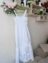 Нова дълга елегантна бяла рокля one size размер волани ластична горна част 100% памук памучна рокля , снимка 8