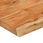vidaXL Стенен рафт, 120x20x2,5 см, правоъгълен, масив акация, жив ръб, снимка 7
