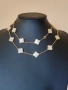 Дълго дамско колие с 20 детелини от бял седеф Van Cleef & Arpels VCA, снимка 2
