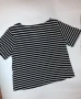 Дамска блуза с къс ръкав в черно-бяло , снимка 3