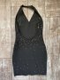Черна бандажна къса рокля с камъни сваровски-Swarovski Crystal, снимка 8
