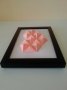 Розово сърце, оригами, в рамка, декорация за стена, подарък , снимка 2