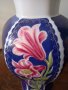 Немска порцеланова ваза с флорални мотиви и позлата , снимка 2