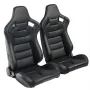 Спортни седалки за МПС - 1053 - черни с бял конец, снимка 1