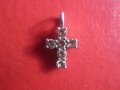 Невероятен сребърен кръст висулка медальон с камъни 925, снимка 6