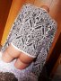 Tally Weijl Черно-бяла рошава къса блуза плетиво С/М, снимка 4