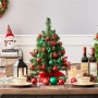 Изкуствена коледна елха за маса с LED лампички и горски плодове 60см Yaheetech, снимка 2
