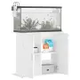 vidaXL Поставка за аквариум, бяла, 81x36x73 см, инженерно дърво, снимка 4