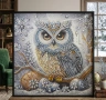 Ръчно изработен Диамантен Гоблен „Зимна сова“ – с иновативна МАГНИТНА рамка ❄️🦉, снимка 1