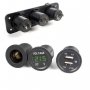 Волтметър с 2 USB порта и гнездо за запалка, 12V, 5V, Монтажен панел, снимка 2