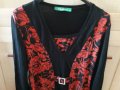 Дамска блуза с дълъг ръкав с тока черно и червено, снимка 3