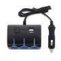 Разклонител за запалка с 3 гнезда и 2 USB порта 60 W, снимка 2