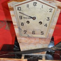 Стариннен каминен настолен часовник със 2 броя лампи- Франция, снимка 8 - Стенни часовници - 32155802