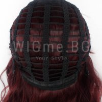 Червена перука на вълни с бретон Дейзи, снимка 7 - Аксесоари за коса - 37905835