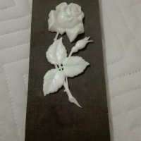 Малко пано ,,Бяла роза,,, снимка 2 - Декорация за дома - 31336856