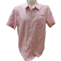 Мъжка риза HUGO BOSS Лен и памук размер XL / XXL райе, снимка 1 - Ризи - 44569058