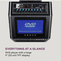Продавам DisGo Box 2100 DVD, преносима PA система, 300 W макс., 9 "TFT дисплей, DVD, снимка 1 - Плейъри, домашно кино, прожектори - 44619105