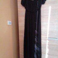 H&M дълга черна рокля трико, снимка 2 - Рокли - 38461661