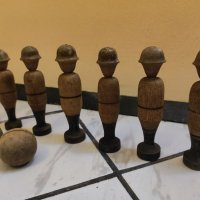 Стара игра с дървени фигури. , снимка 5 - Антикварни и старинни предмети - 34506002