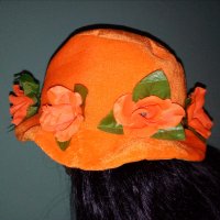 Неоновооранжева шапка с цветя за Хелоуин или карнавал, снимка 7 - Комплекти - 30593292