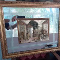 Голяма невероятна италианска сребърна 3D картина - Огледало, снимка 1 - Антикварни и старинни предмети - 37371229
