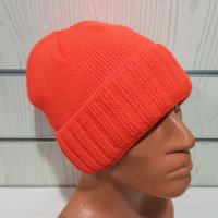Нова зимна шапка Марекс с подгъв в неонов цвят, снимка 5 - Шапки - 30820248