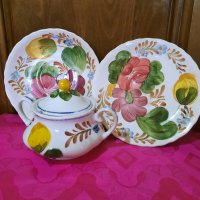 Захарница + 2бр.чинийки на английската марка - "WOOD & SONS" - серия - "Belle Fiore"., снимка 3 - Аксесоари за кухня - 37759096