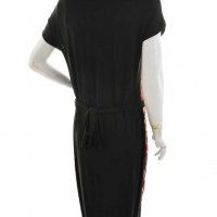 Дълга черна рокля с апликация, снимка 3 - Рокли - 30506263