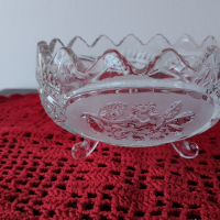 Бонбониера кристал + подарък ръчно плетена покривчица, снимка 5 - Декорация за дома - 44694952