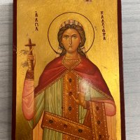 Византийска икона Света мъченица Калиопа. №3936, снимка 1 - Антикварни и старинни предмети - 40637582