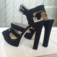 Zara дамски високи сандали номер 37, снимка 4 - Сандали - 36544049